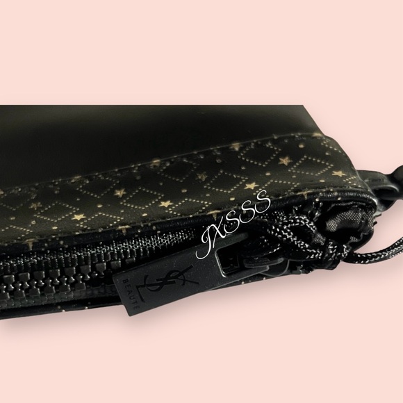 Black/Gold (Faux-Leather) YSL Beauty (Yves Saint Laurent) Cosmetic-Makeup Bag - Picture 12 of 16